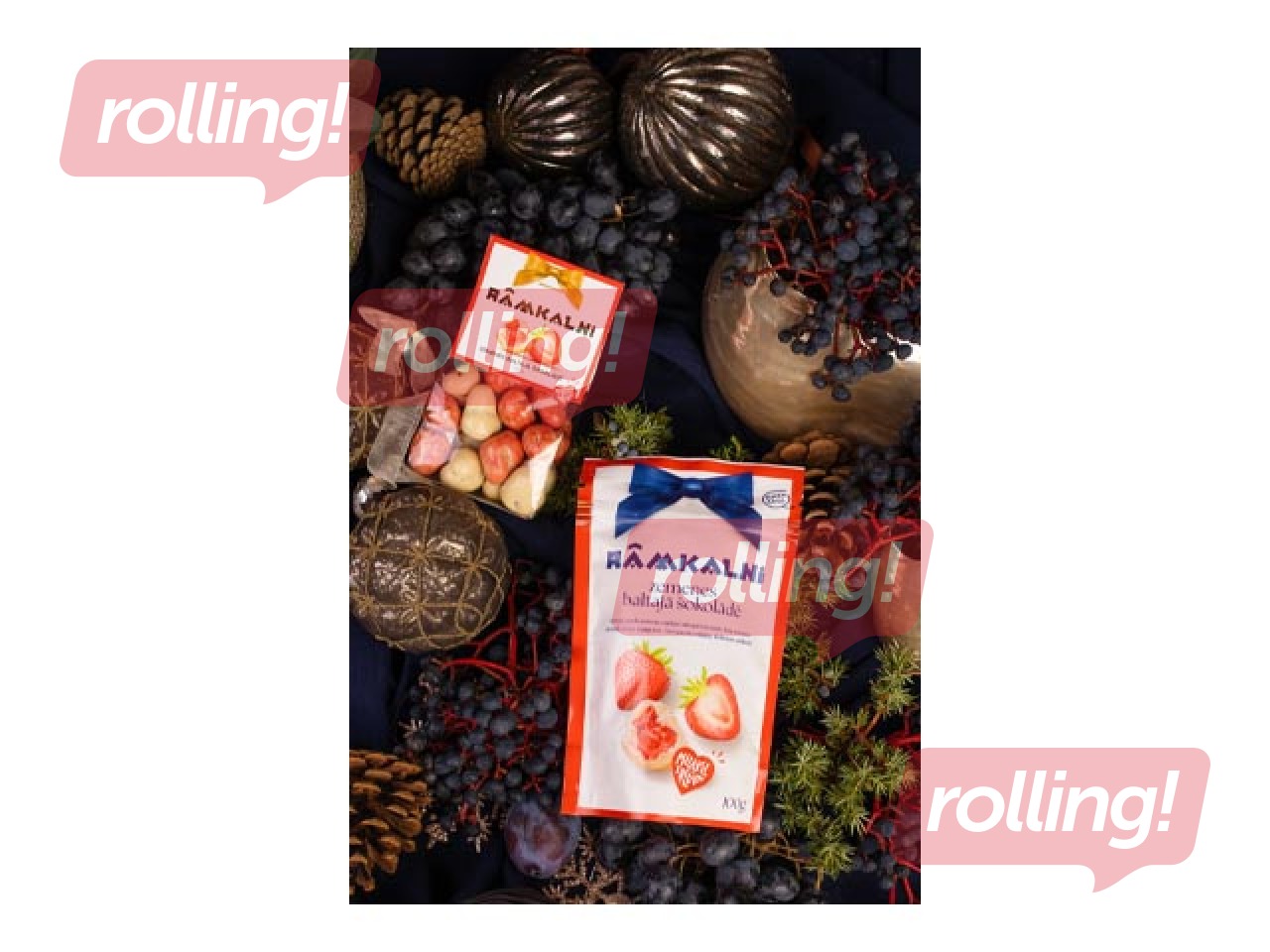 Liofilizētas zemenes, Rāmkalni, baltajā šokolādē, 100g
