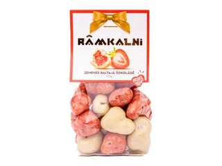 Лиофилизированная клубника Rāmkalni, в белом шоколаде, 100г