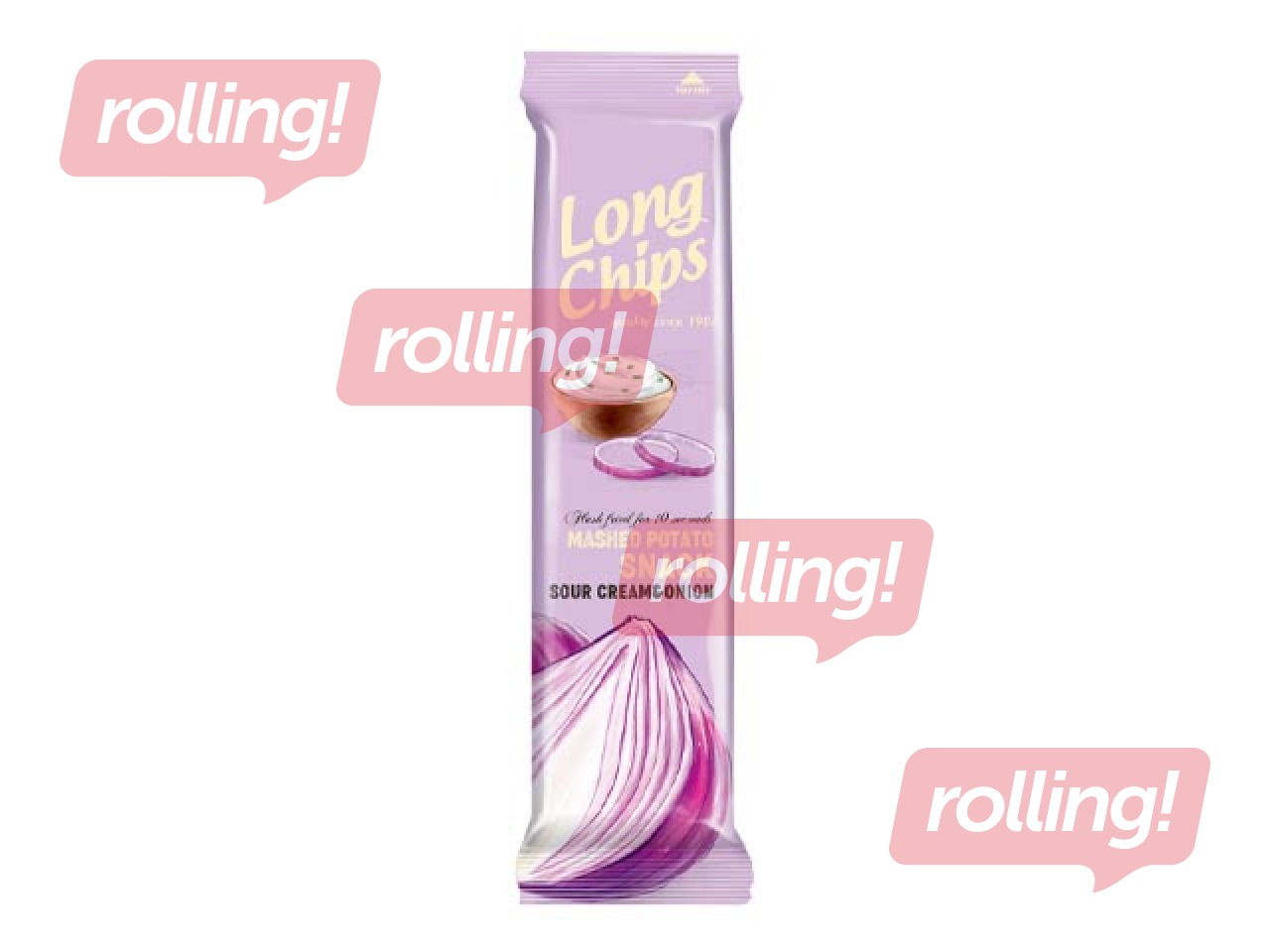 Čipsi Long Chips, ar skābā krējuma un sīpolu garšu, 75g