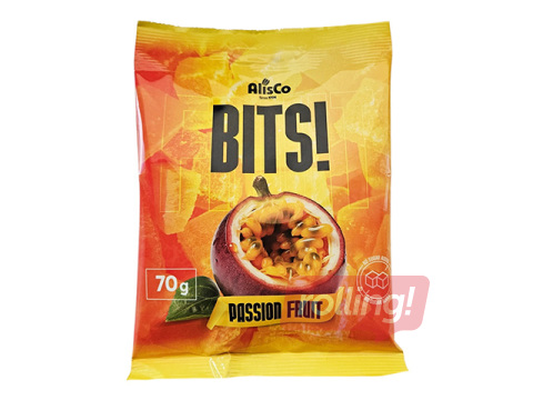 Uzkodu našķis AlisCo BITS!, marakujas, 70g