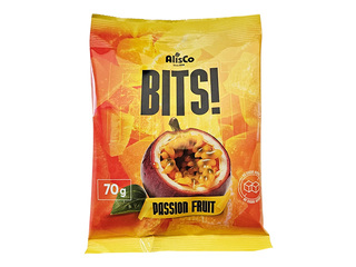 Uzkodu našķis AlisCo BITS!, marakujas, 70g