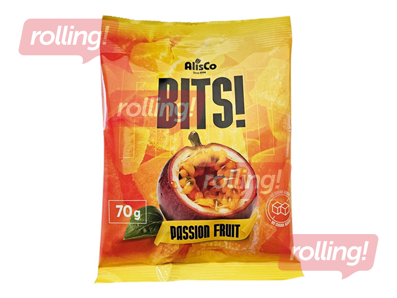 Uzkodu našķis AlisCo BITS!, marakujas, 70g
