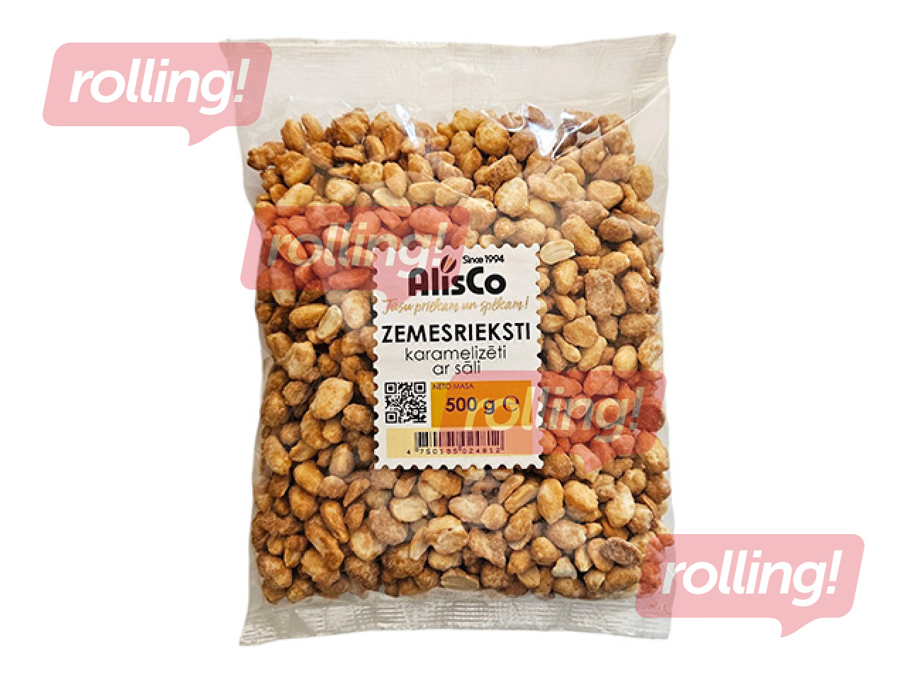 Zemesrieksti AlisCo, karamelizēti, ar sāli, 500g