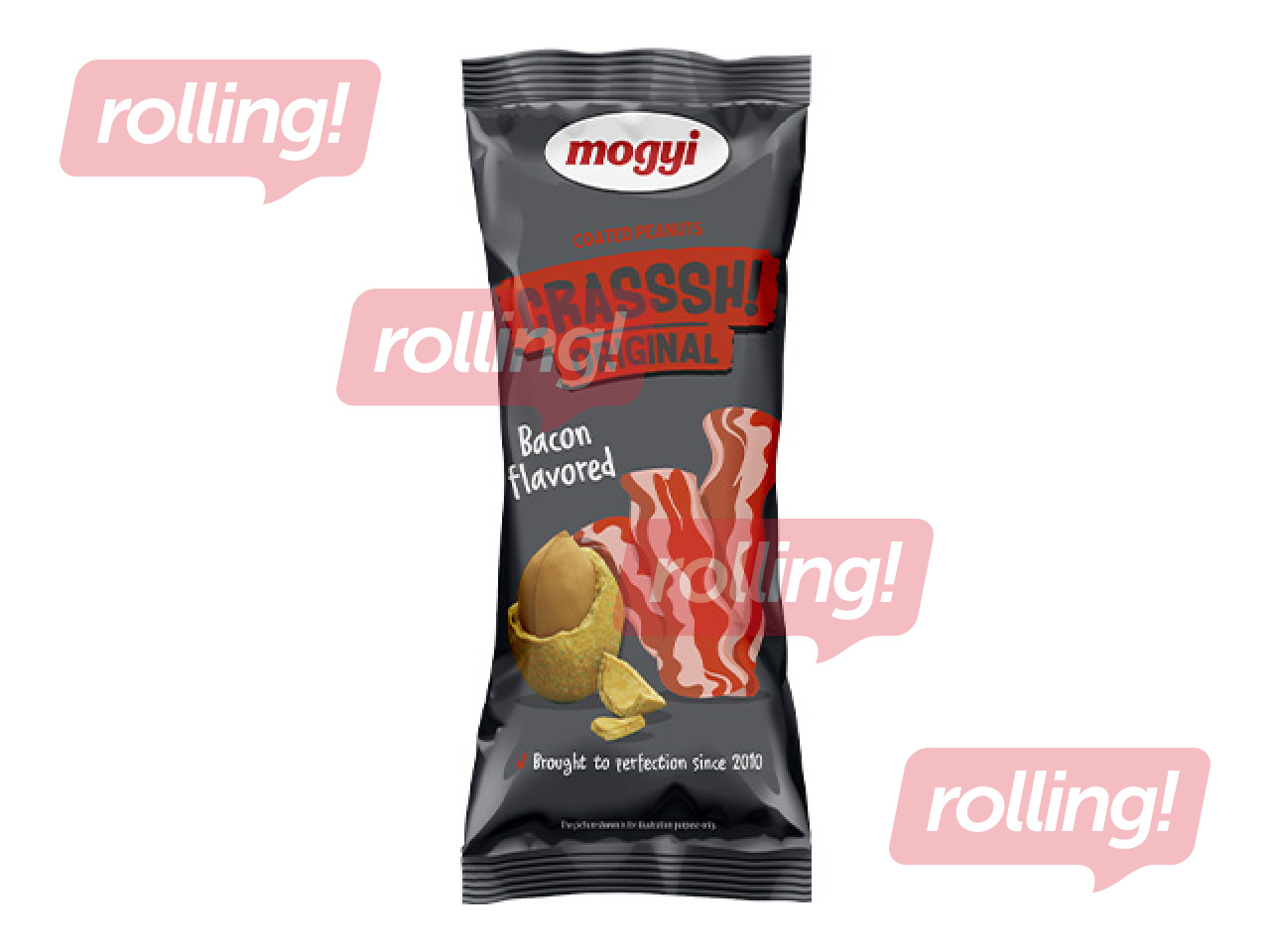 Zemesrieksti Mogyi kraukšķīgā apvalkā ar bekona garšu, 60g