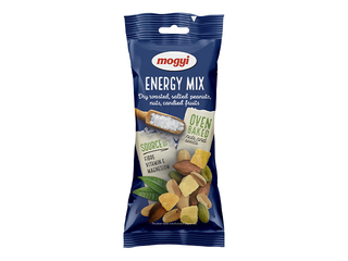 Riekstu maisījums Mogyi, Energy Mix, grauzdēti, sālīti rieksti, ķirbju sēklas un saldināti žāvēt