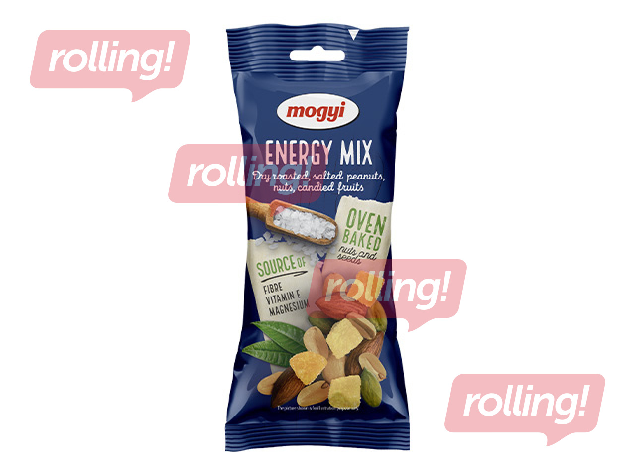 Riekstu maisījums Mogyi, Energy Mix, grauzdēti, sālīti rieksti, ķirbju sēklas un saldināti žāvēt