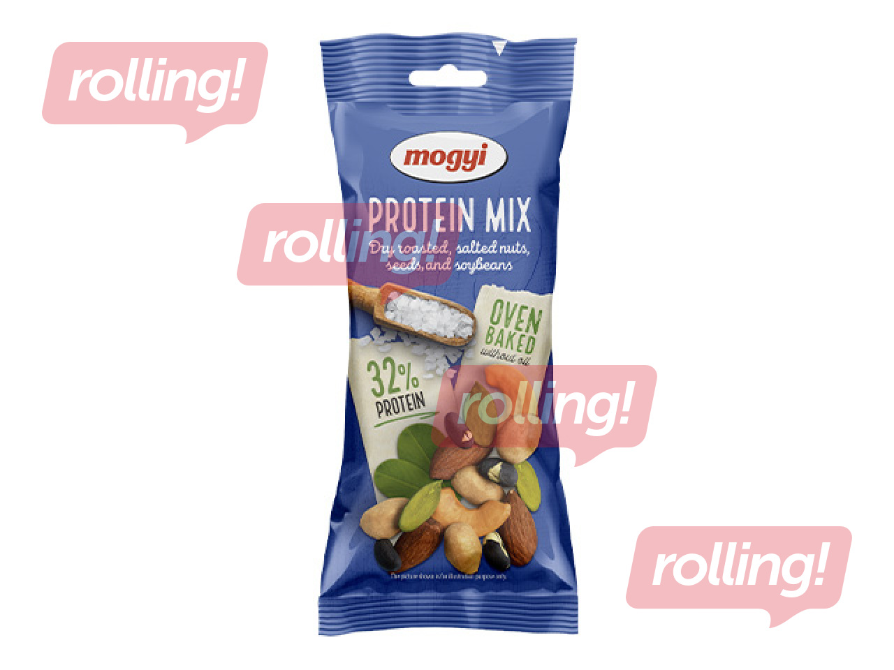 Riekstu maisījums Mogyi Protein Mix, grauzdēti, sālīti rieksti, sēklas un sojas pupiņas, 70g