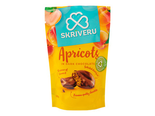 Aprikozes Skrīveru Saldumi, tumšajā šokolādē, 110g