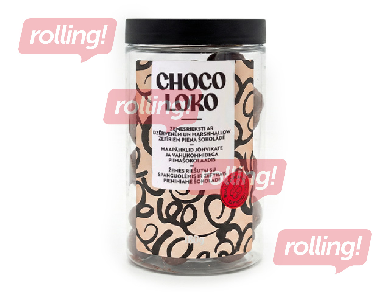 Zemesrieksti ar dzērvenēm un marshmallow zefīriem piena šokolādē, 180g
