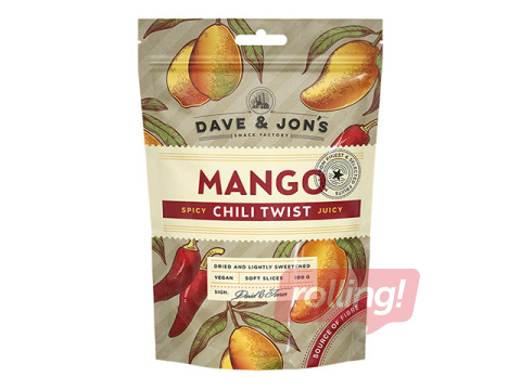Žāvēti mango Dave & Jon's ar čili, 100g