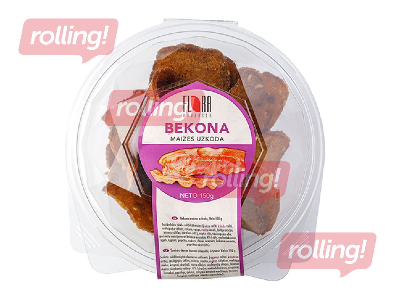 Хлебная закуска Flora со вкусом бекона, 150г