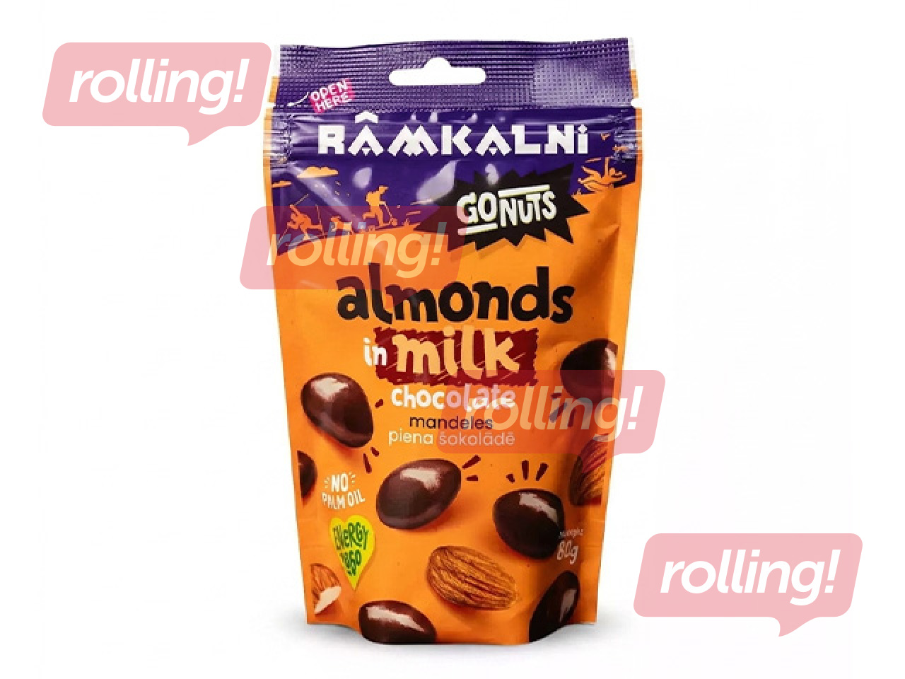 Mandeles Rāmkalni, piena šokolādē, 80g