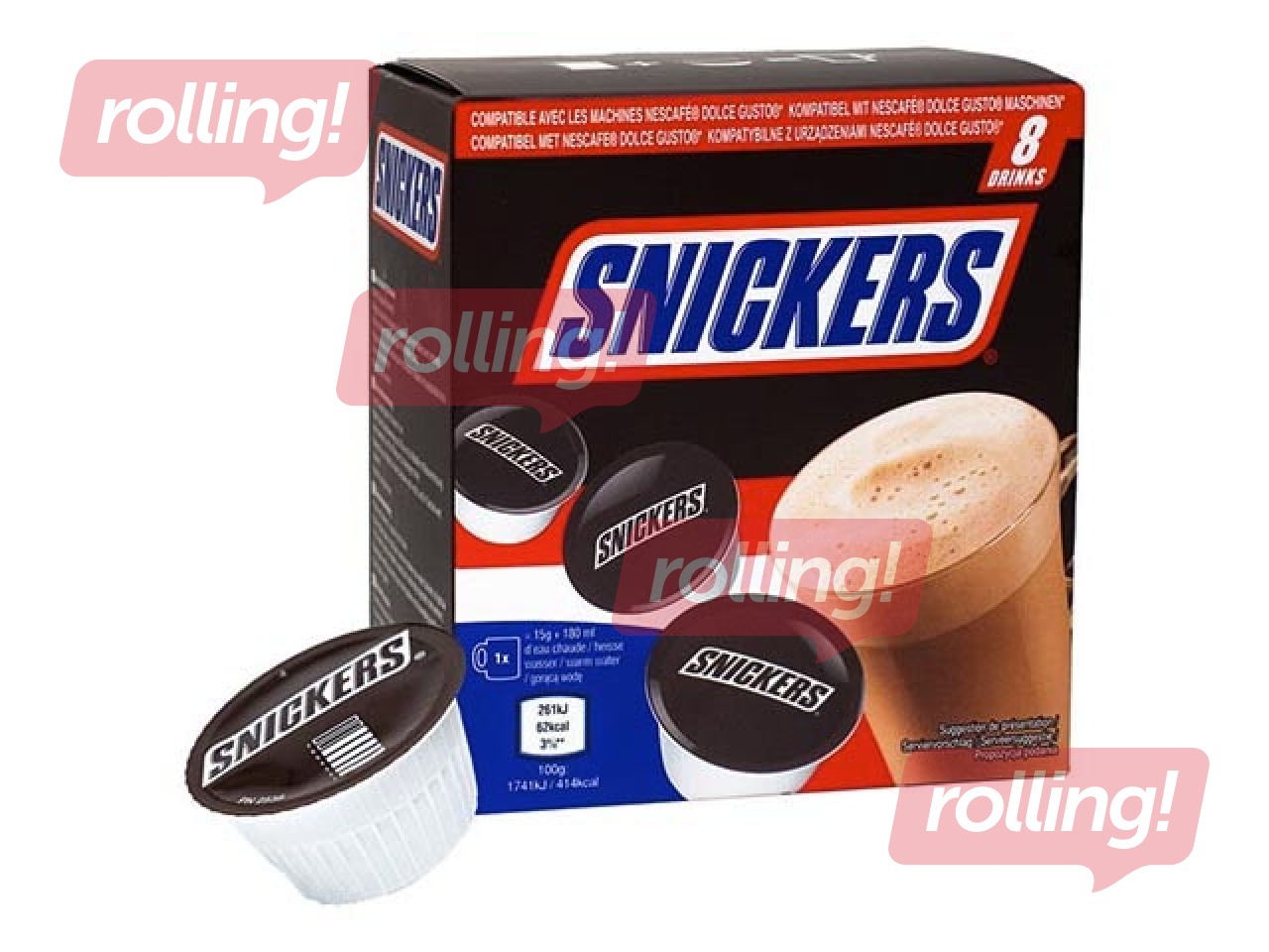 Šokolādes dzēriena kapsulas Snickers Dolce Gusto, 8gab