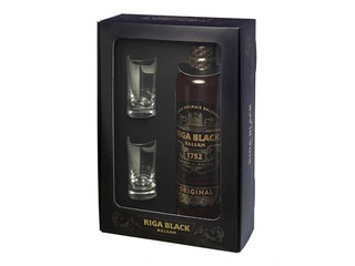 Uzlējums Rīgas Melnais Balzams + 2 glāzes, 45%, 500ml