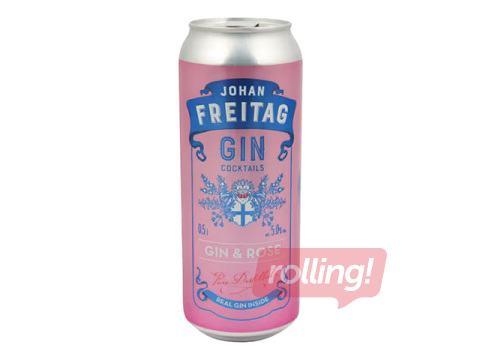 Kokteilis Johan Freitag Gin & Rose, 5%, 500ml (Taras depozīts iekļauts cenā)