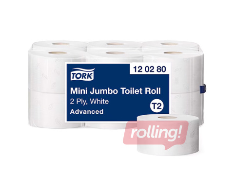Toilet paper Tork Advanced Mini Jumbo T2, 12 rolls, 2 layers, white