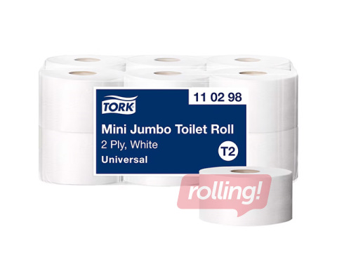 Туалетная бумага Tork Universal Mini Jumbo T2, 2 сл., белый, 12 рул.