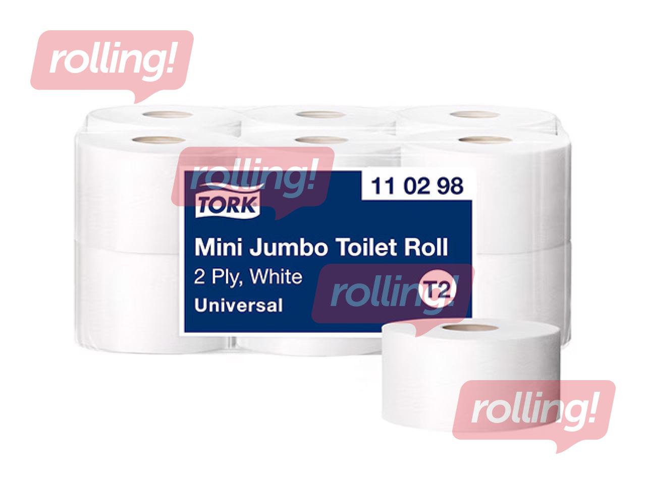 Туалетная бумага Tork Universal Mini Jumbo T2, 2 сл., белый, 12 рул.
