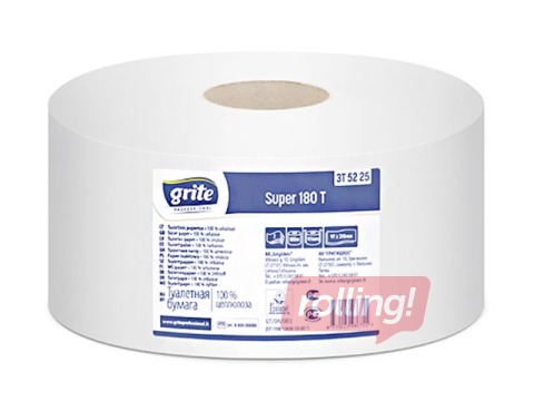 Туалетная бумага Grite Super 180T, Ø18 см, 12 рулонов, 2 слоя, белая