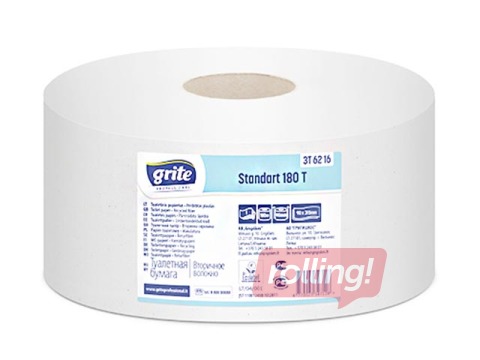 Tualetes papīrs Grite Standart 180T, Ø18,12 ruļļi, 2 slāņi, balināts