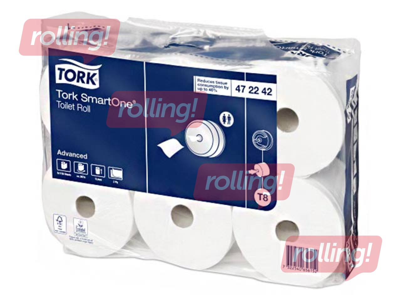 Toilet paper Tork Smart One, 2 layers, white, 6 rolls