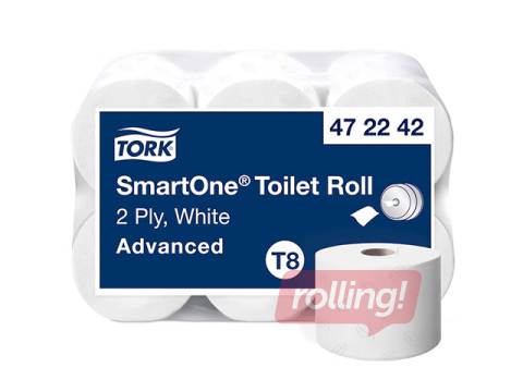 Tualetes papīrs Tork Smart One T8, 2 slāņi, balts, 6 ruļļi