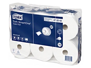 Tualetes papīrs Tork Smart One T8, 2 slāņi, balts, 6 ruļļi
