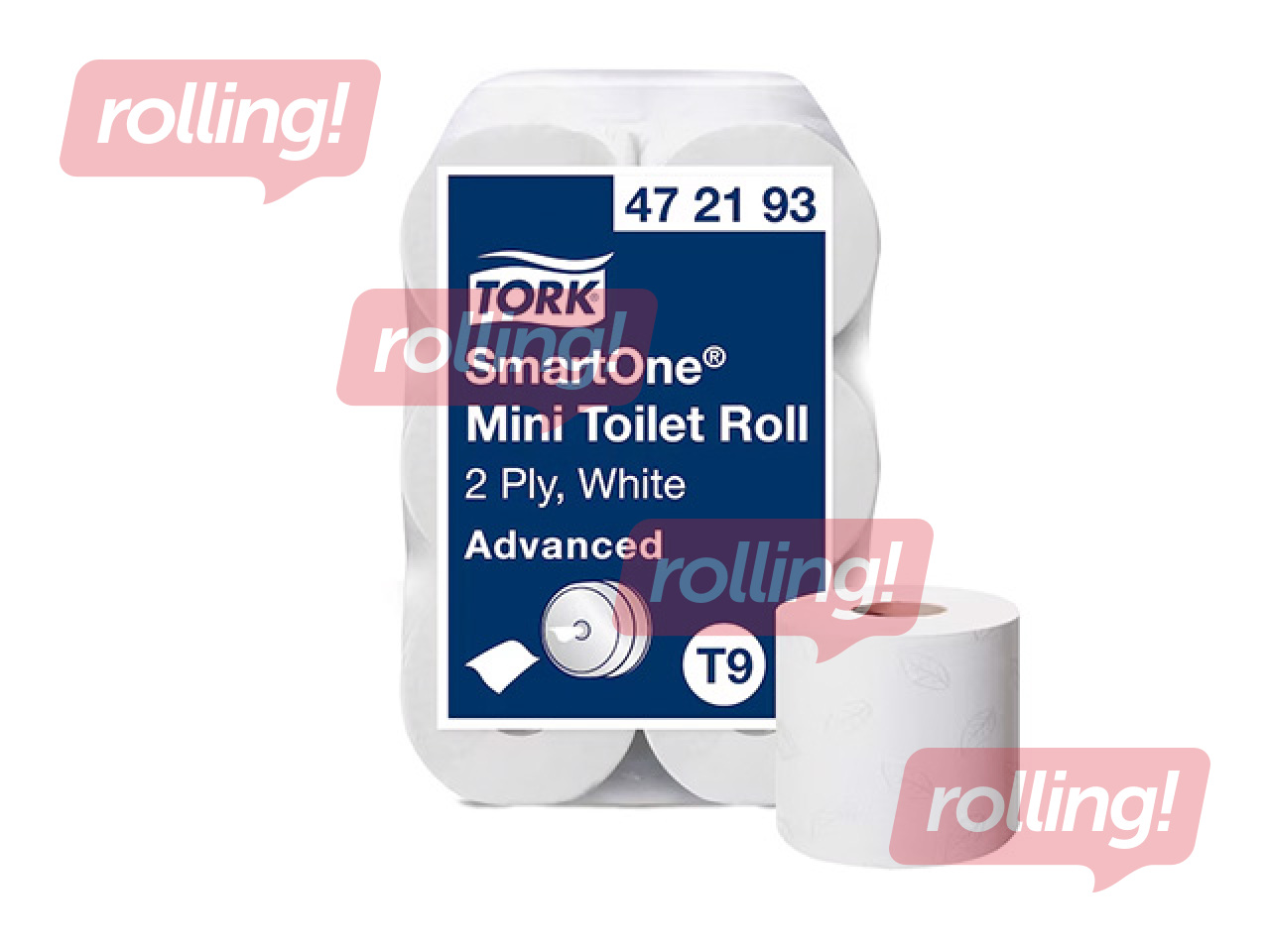 Toilet paper Tork SmartOne Mini T9, 2 layers, white,12 rolls