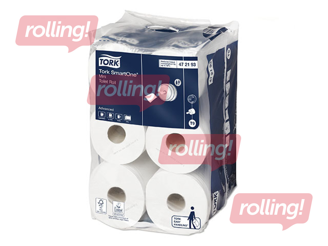 Tualetes papīrs Tork SmartOne Mini T9, 12 ruļļi, 2 slāņi, balts