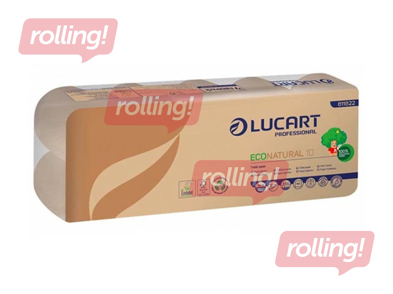 Tualetes papīrs Lucart Eco Natural 10, brūns, 2 slāņi, 120 ruļļi