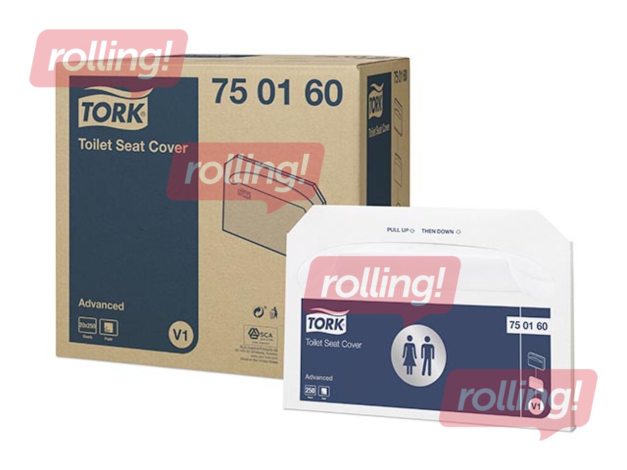 Индивидуальные бумажные покрытия на унитаз Tork,  250 шт.