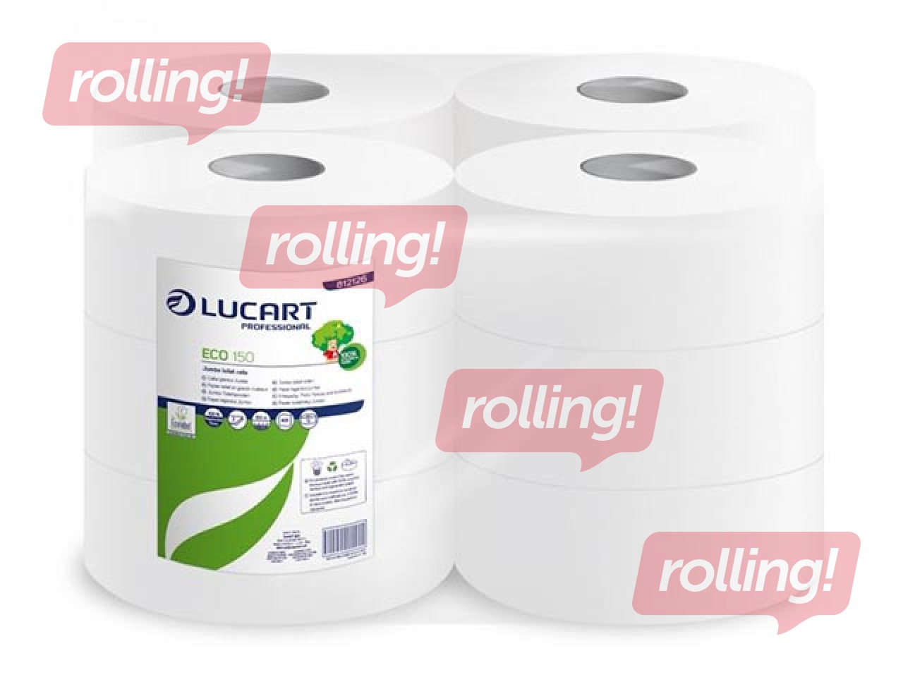 Tualetes papīrs Lucart Eco 150, 2 slāņi, 12 ruļļi, balts