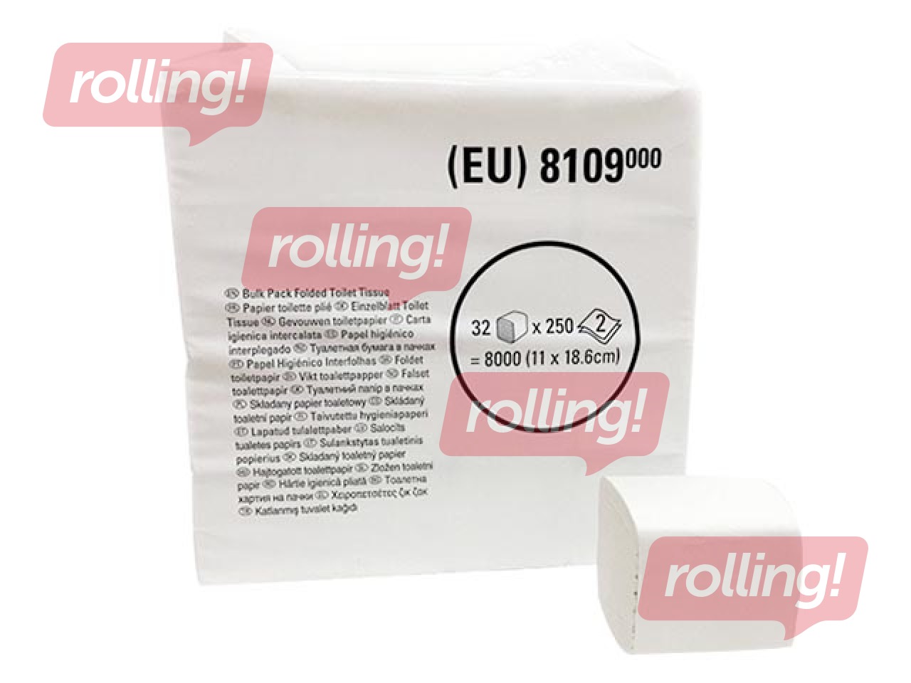 Tualetes papīrs loksnēs Kimberly Clark Scott 8109, 2 slāņi, V locījums, 11.7 x 18.6 cm, 32 paciņas