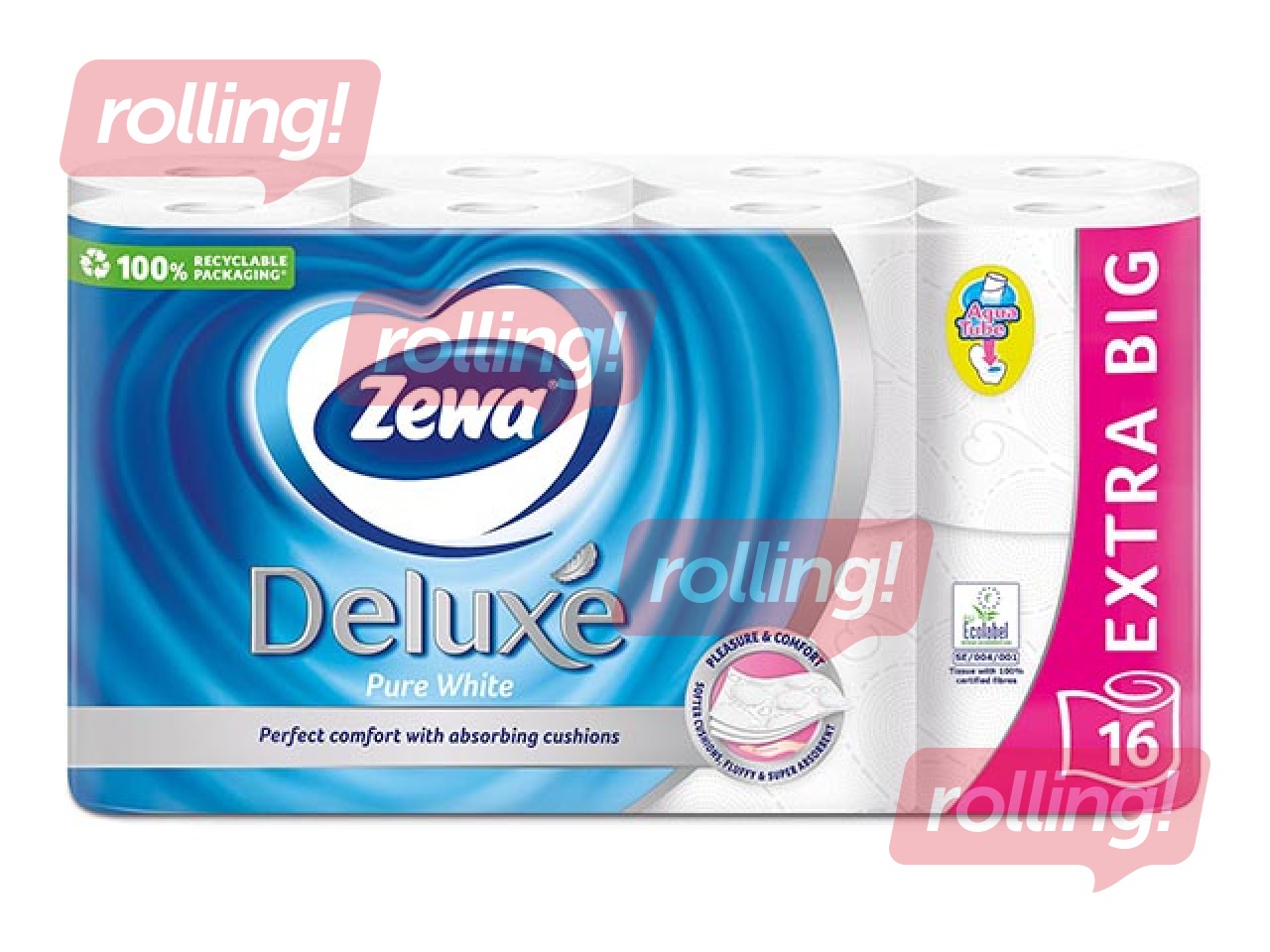 Toilet paper Zewa Deluxe Pure White 16 rolls