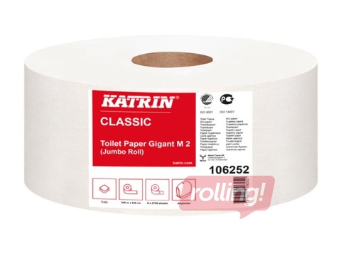 Toilet paper rolls Katrin Classic Gigant M2, 2-layer, 6 rolls/pack