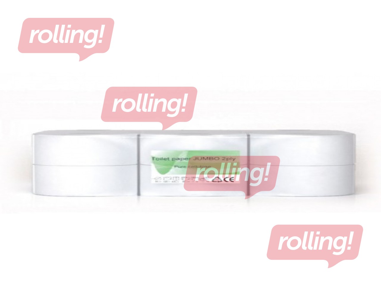 Tualetes papīrs Jumbo Clean, 12 ruļļi, 2 slāņi, balts