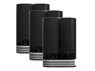 Туалетная бумага Renova, 6 рулонов,, 3 слоя, черный