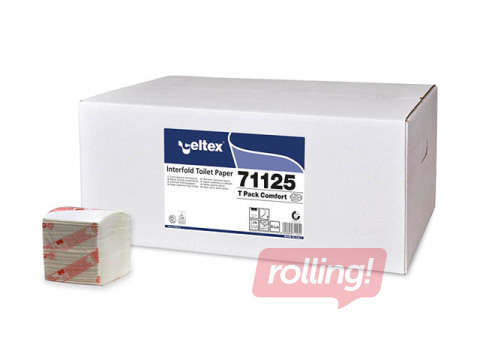 Tualetes papīrs loksnēs Celtex T Pack Comfort, 2 kārtas, balts, 40 paciņas