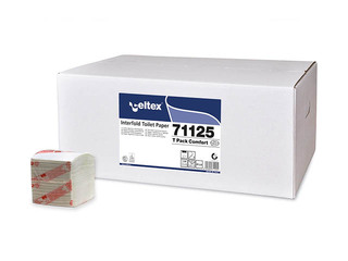 Туалетная бумага листовая Celtex T Pack Comfort, 2 слоя, белая, 40 упаковок