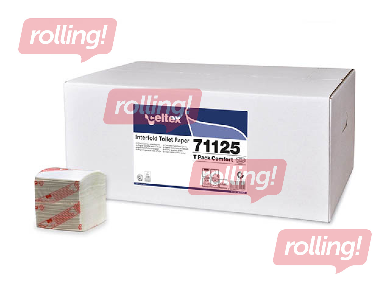 Туалетная бумага листовая Celtex T Pack Comfort, 2 слоя, белая, 40 упаковок