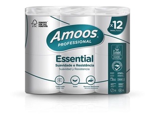 Toilet paper Amoos, T4, 12 rolls, 2 layers, white