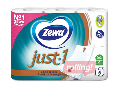Tualetes papīrs Zewa Just1, 5 kārtas, 6 ruļļi