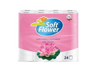 Soft Flower tualettpaber, 3 kihti, valge, 24 rulli