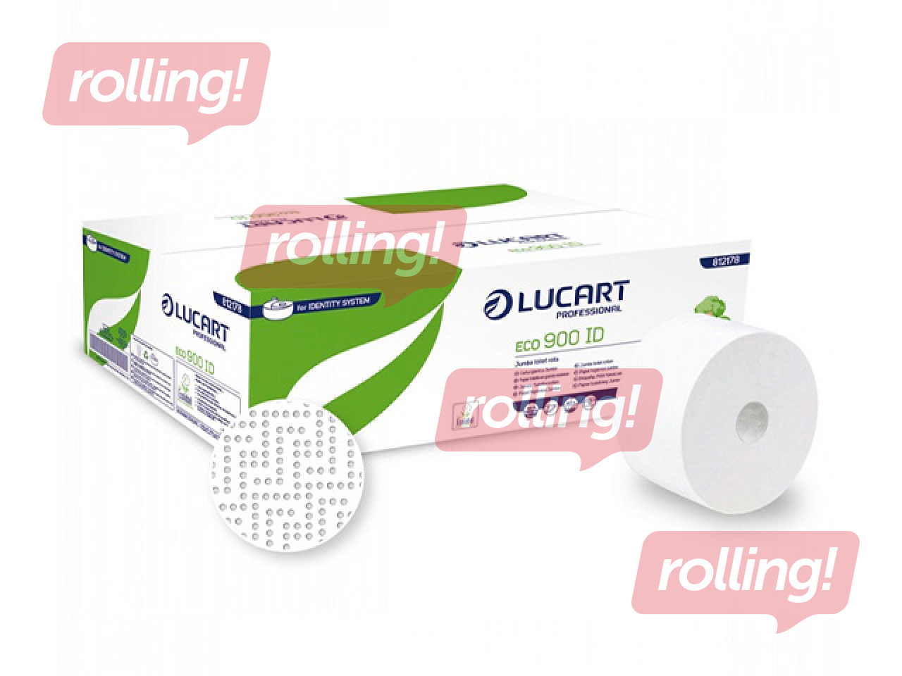 Tualetes papīrs Lucart Eco 900, 2 slāņi, balts, 12 ruļļi + AKCIJA! Pērc tualetes papīru Lucart Ec