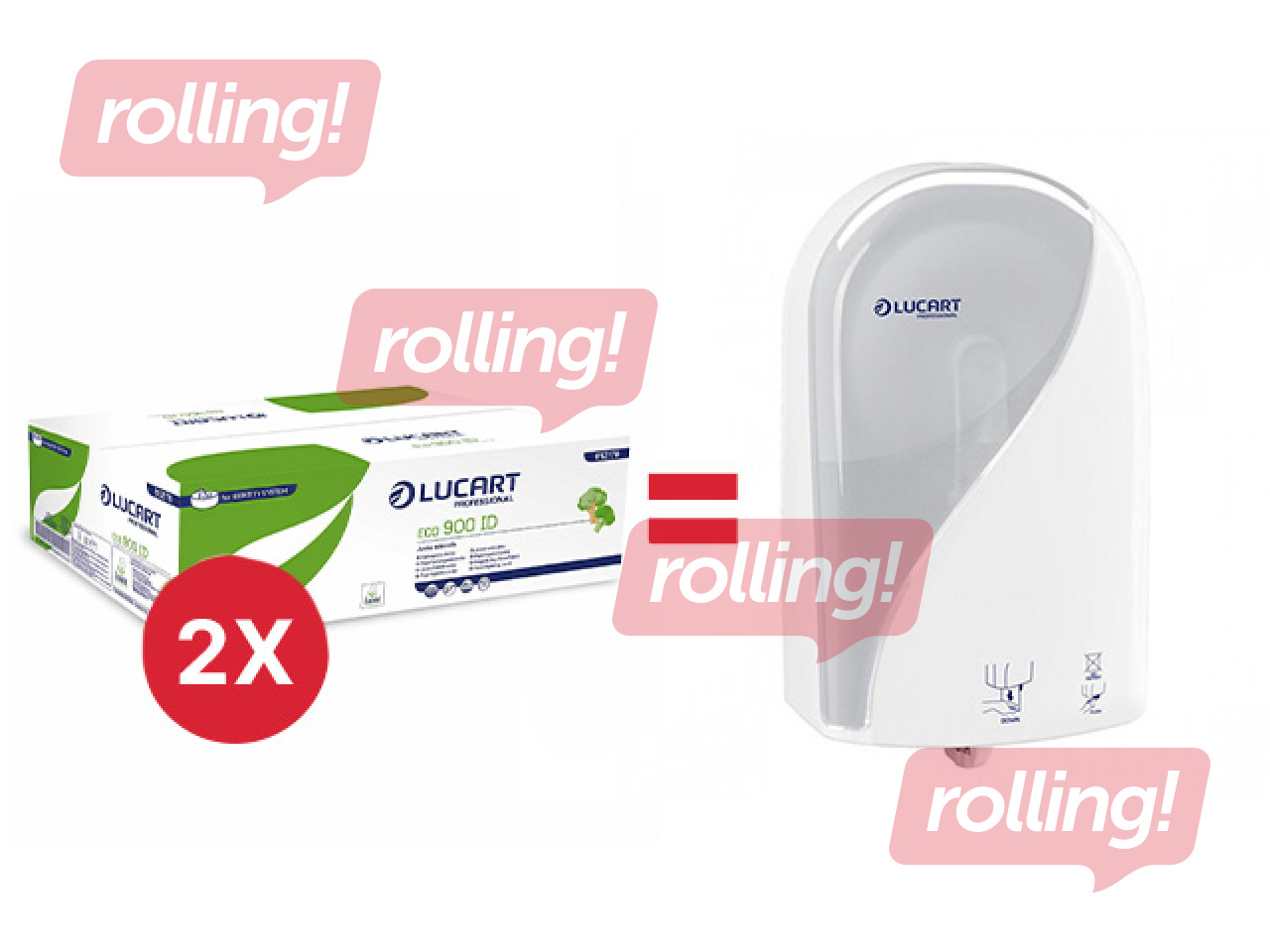 Tualetes papīrs Lucart Eco 900, 2 slāņi, balts, 12 ruļļi + AKCIJA! Pērc tualetes papīru Lucart Ec