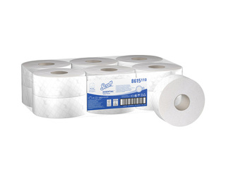 Tualetes papīrs ruļļos Scott Mini Jumbo, 2 slāņi, balts, 200m, 12 ruļļi