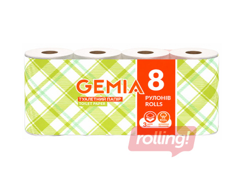 Toilet paper rolls Gemia, 3 ply, 8 rolls