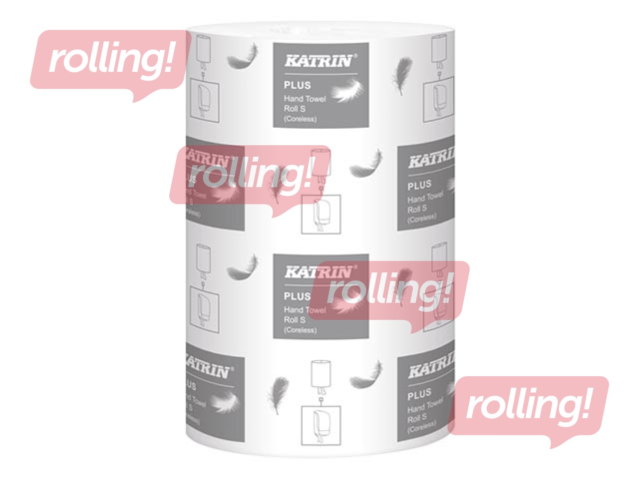 Papīra dvieļi Katrin Plus S Coreless, 1 slānis, 110m, 12 ruļļi