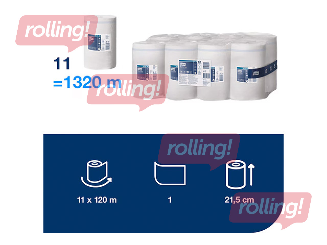 Papīra dvieļi Tork Advanced Mini, M1, 1 slānis, 120m, 11 ruļļi +AKCIJA Pērc Tork papīra dvieļus u