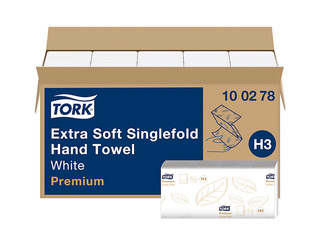 Hand Towel Sheets Tork Premium Extra Soft Singlefold H3, 15 pac., 2 layers, white